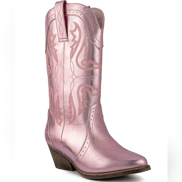 TRUE CRAFT Metalic Pink Western Boots, 8M, NIB - Picture 2 of 16